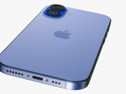 Apple iPhone 16 Ultramarine 3D Model