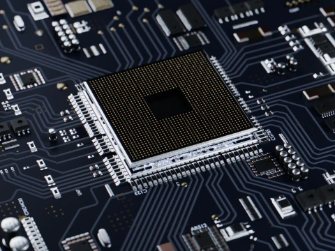 CPU 컨셉 칩 코어 3D 모델