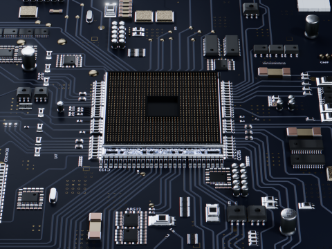 CPU CONCEPT Chip Core 3D मॉडल