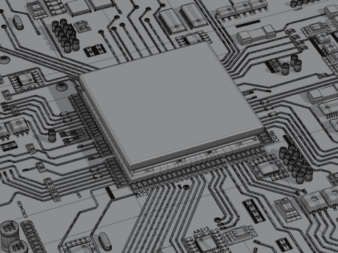 CPU CONCEPT Chip Core 3D मॉडल