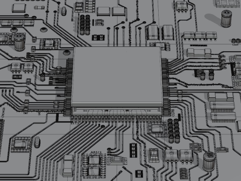 CPU CONCEPT Chip Core 3D मॉडल
