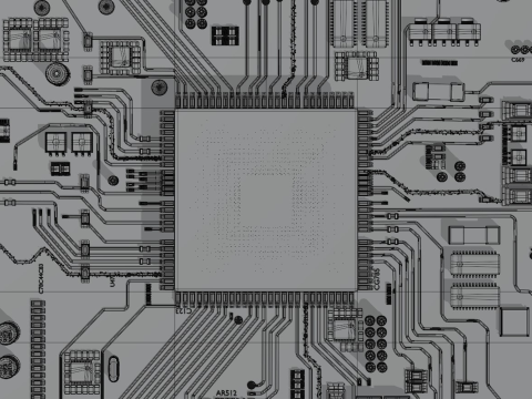 CPU CONCEPT Chip Core 3D मॉडल