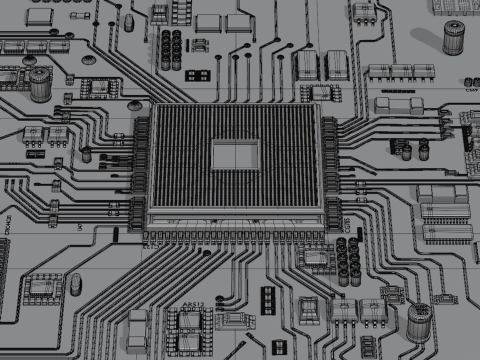 CPU CONCEPT Chip Core 3D मॉडल