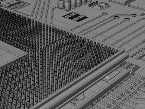 CPU CONCEPT Chip Core 3D मॉडल