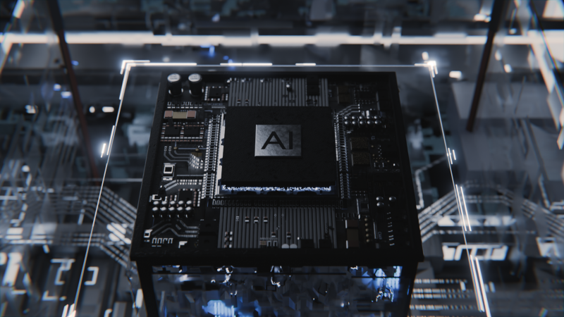 AI Circuit Board CPU Concept 3D मॉडल .c4d .max .obj .3ds .fbx .stl .blend