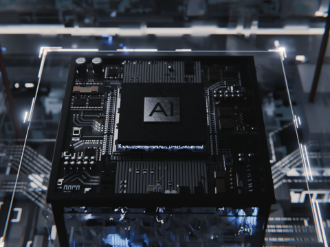 AI Circuit Board CPU Concept Modello 3D