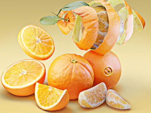 Orange Animated 3D Model