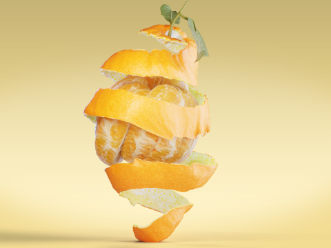 Orange Animated 3D Modell