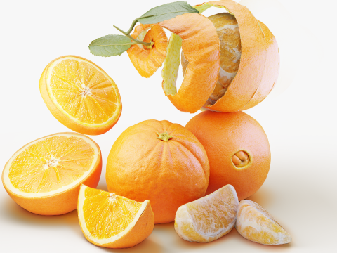 Orange Animated 3D Modell