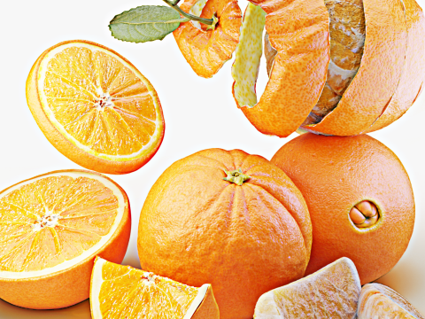 Orange Animated 3D Modell