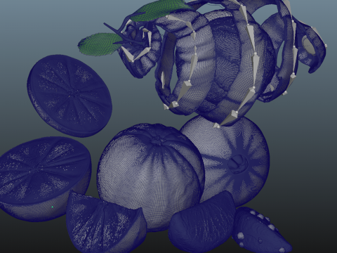 Orange Animated 3D Modell