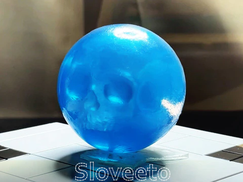 TRANSPARENT SKULL BALL WITH INTRICATE DETAILING - PERFECT FOR SLA 3D PRINTING AND UNIQUE DECOR 3D Print Model
