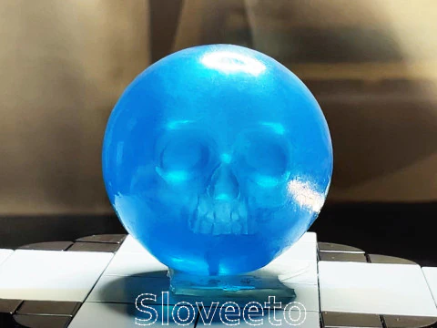 TRANSPARENT SKULL BALL WITH INTRICATE DETAILING - PERFECT FOR SLA 3D PRINTING AND UNIQUE DECOR 3D Print Model