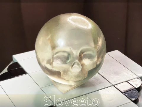 TRANSPARENT SKULL BALL WITH INTRICATE DETAILING - PERFECT FOR SLA 3D PRINTING AND UNIQUE DECOR 3D Print Model