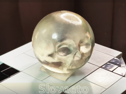 TRANSPARENT SKULL BALL WITH INTRICATE DETAILING - PERFECT FOR SLA 3D PRINTING AND UNIQUE DECOR 3D Baskı Modeli