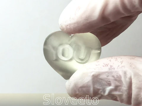 TI AMO FIGURINA A CUORE TRASPARENTE CON ISCRIZIONE ALL'INTERNO - PERFETTA PER SAN VALENTINO Modello di stampa 3D