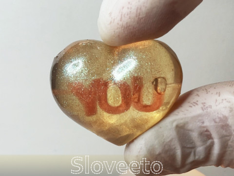LOVE YOU TRANSPARENT HEART FIGURINE WITH INNER YOU INSCRIPTION - PERFECT FOR VALENTINES DAY 3D प्रिंट मॉडल