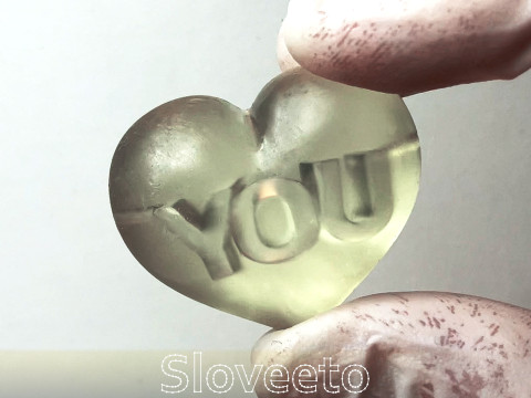LOVE YOU TRANSPARENT HEART FIGURINE WITH INNER YOU INSCRIPTION - PERFECT FOR VALENTINES DAY 3D Baskı Modeli