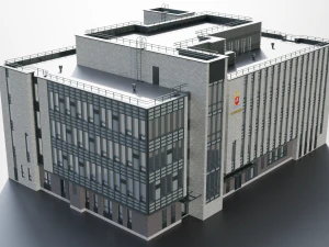 Modern police building 3D Model