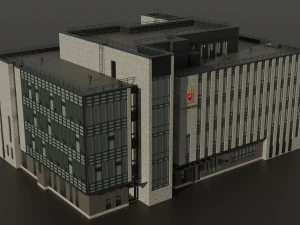 Modern police building 3D Model