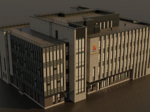 Modern police building 3D Model