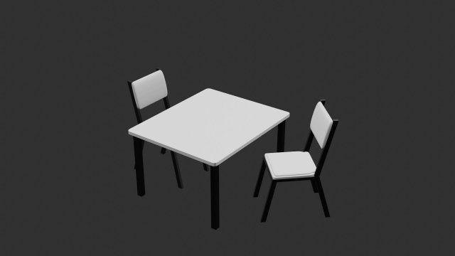 Table and chair 3D Модель .c4d .max .obj .3ds .fbx .stl .blend 