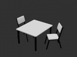 Table and chair Modelo 3D