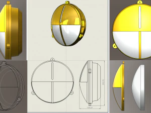 Navy Wall Light 3D Model