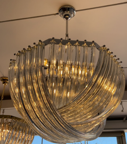Curve Glass Chandelier 3D मॉडल .c4d .max .obj .3ds .fbx .stl .blend 