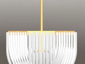 Curve Glass Chandelier 3D Model
