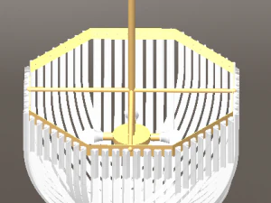 Curve Glass Chandelier 3D Model