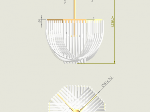 Curve Glass Chandelier 3D मॉडल