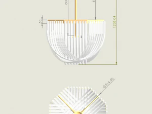 Curve Glass Chandelier 3D Model