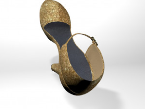 Stylised High Heel Pump in Glitter Material 3D Model