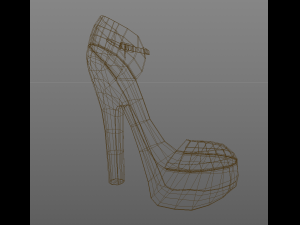 Stylised High Heel Pump in Glitter Material 3D Model