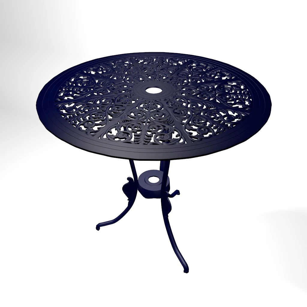 Cast Iron Bistro Table 3D Model .c4d .max .obj .3ds .fbx .stl .blend 