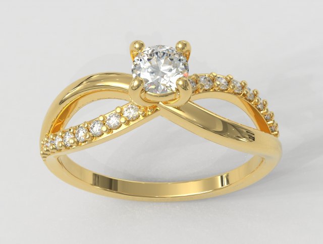 4mm Engagement Ring 3D Принт Модель .c4d .max .obj .3ds .fbx .stl .blend
