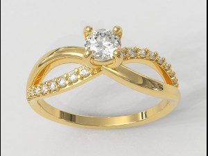 4mm Engagement Ring 3D Print Model