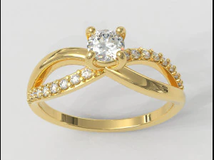 Anel de noivado de 4 mm Modelo de Impressão 3D