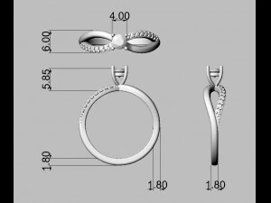4mm 약혼 반지 3D 프린트 모델