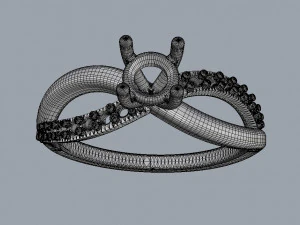 4mm 약혼 반지 3D 프린트 모델