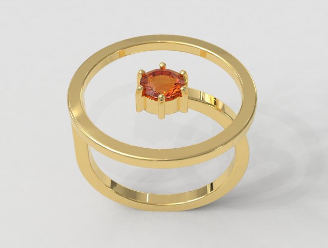 5mm Stone Modern Ring 3D printmodel .c4d .max .obj .3ds .fbx .stl .blend