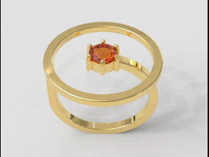 Anel Moderno em Pedra 5mm Modelo de Impressão 3D