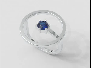 5mm Stone Modern Ring 3D Print Model