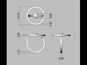 5mm Stone Modern Ring 3D printmodel