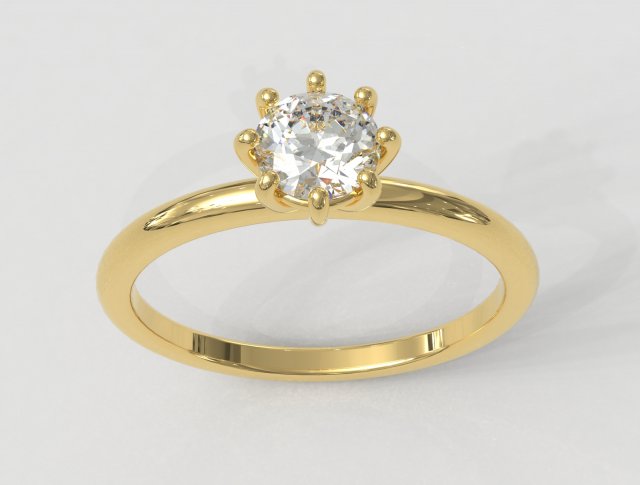 6mm Engagement Ring 3D Принт Модель .c4d .max .obj .3ds .fbx .stl .blend 