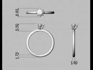 6mm Engagement Ring 3D Принт Модель