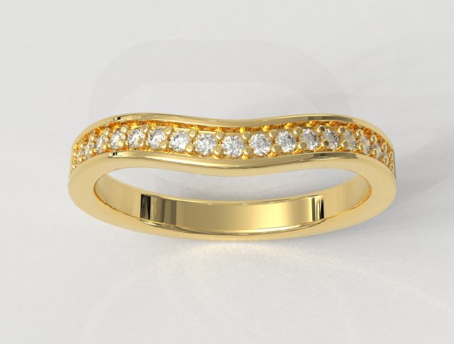 Half Diamond Band 3D-printmodel .c4d .max .obj .3ds .fbx .stl .blend 