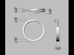 Half Diamond Band 3D-printmodel