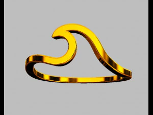 Wave Ring 3D Print Model